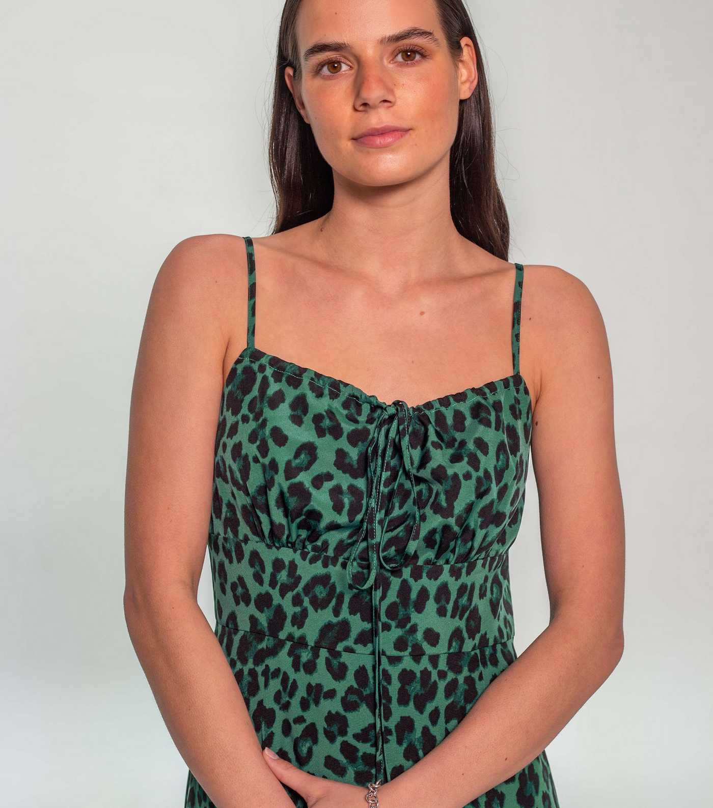 Sunshine Soul Green Animal Print Strappy Midi Sundress | New Look | New Look (UK)