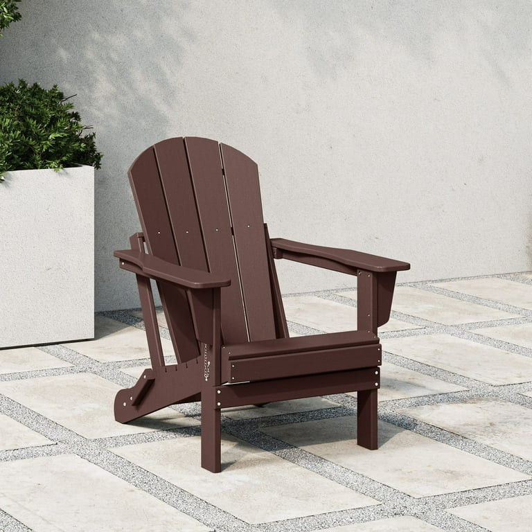 Westintrends Outdoor Folding HDPE Adirondack Chair, Patio Seat, Weather Resistant, Dark Brown | Walmart (US)
