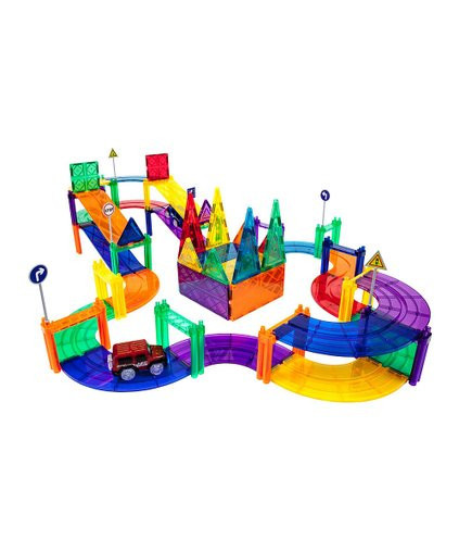PicassoTiles | Race Track 80-Piece Magnetic Building Block Set | Zulily