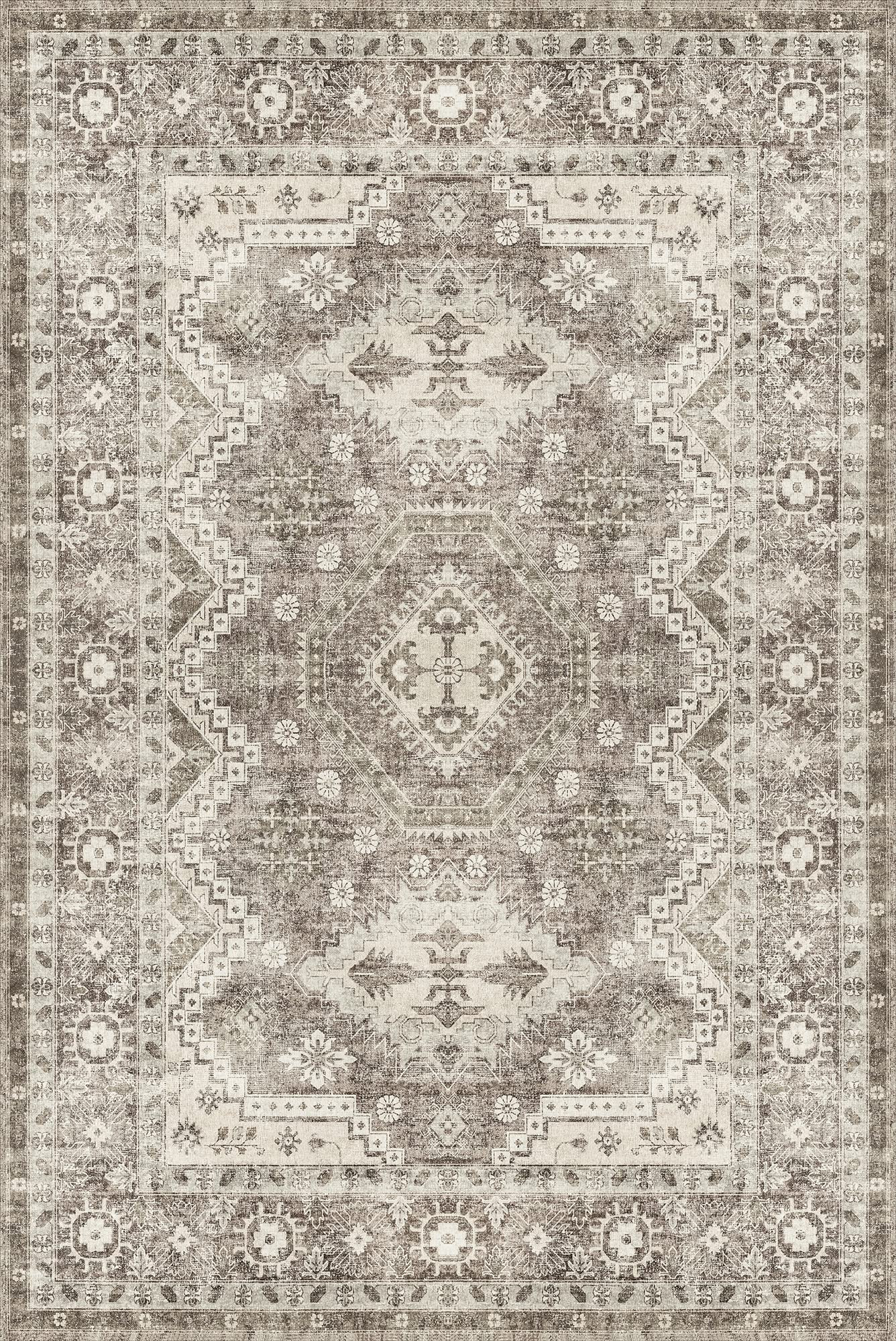 Rugland 9x12 Area Rug - Stain Resistant Washable Rug, Anti Slip Backing Rugs for Living Room, Boh... | Amazon (US)