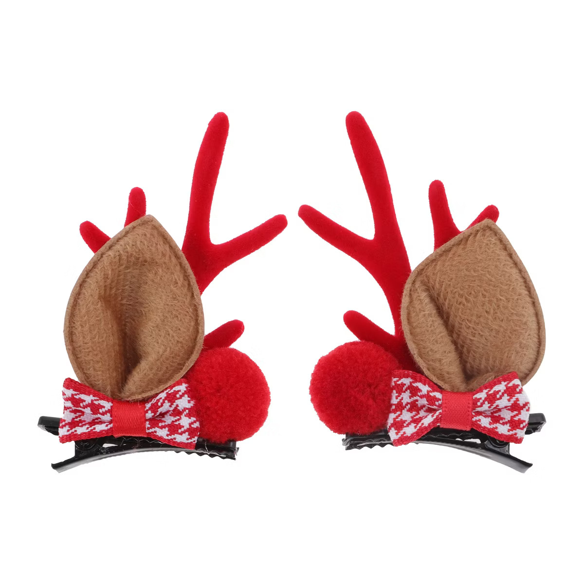 Unique Bargains Christmas Hair Clips Antlers Bow Tie for Christmas 3.15"x1.77" Red 1 Pair | Target