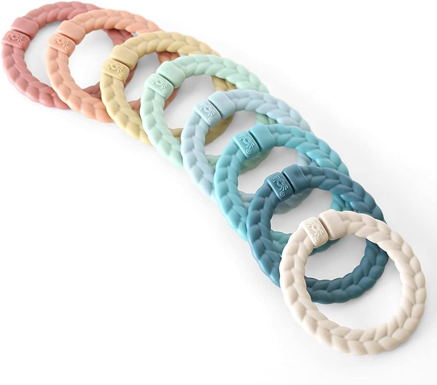 Itzy Ritzy Linking Ring Set; Set of 8 Braided, Rainbow-Colored Versatile Linking Rings; Attach to... | Amazon (US)