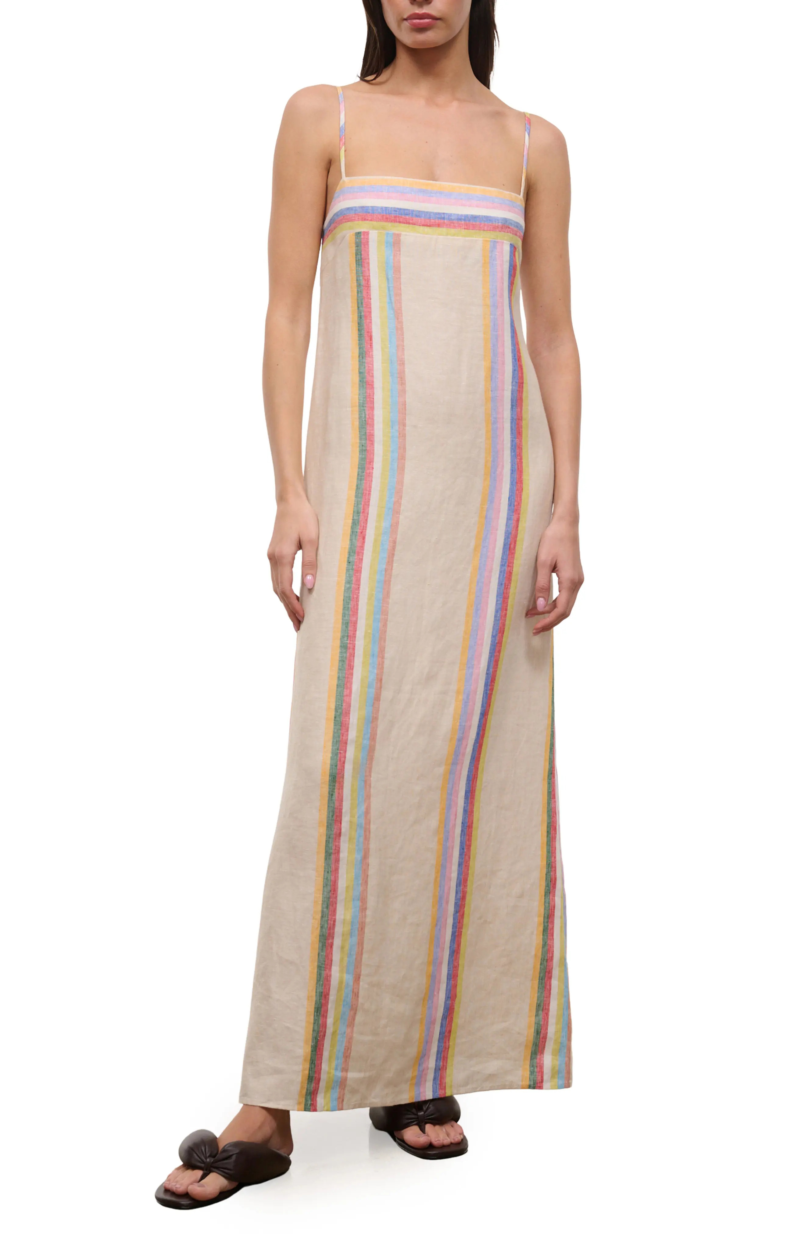 STAUD Laura Stripe Linen Maxi Dress (Women) | Nordstrom | Nordstrom