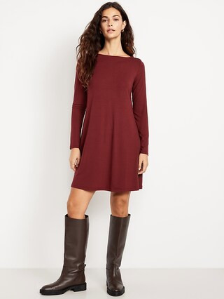 Long-Sleeve Mini Swing Dress | Old Navy (US)
