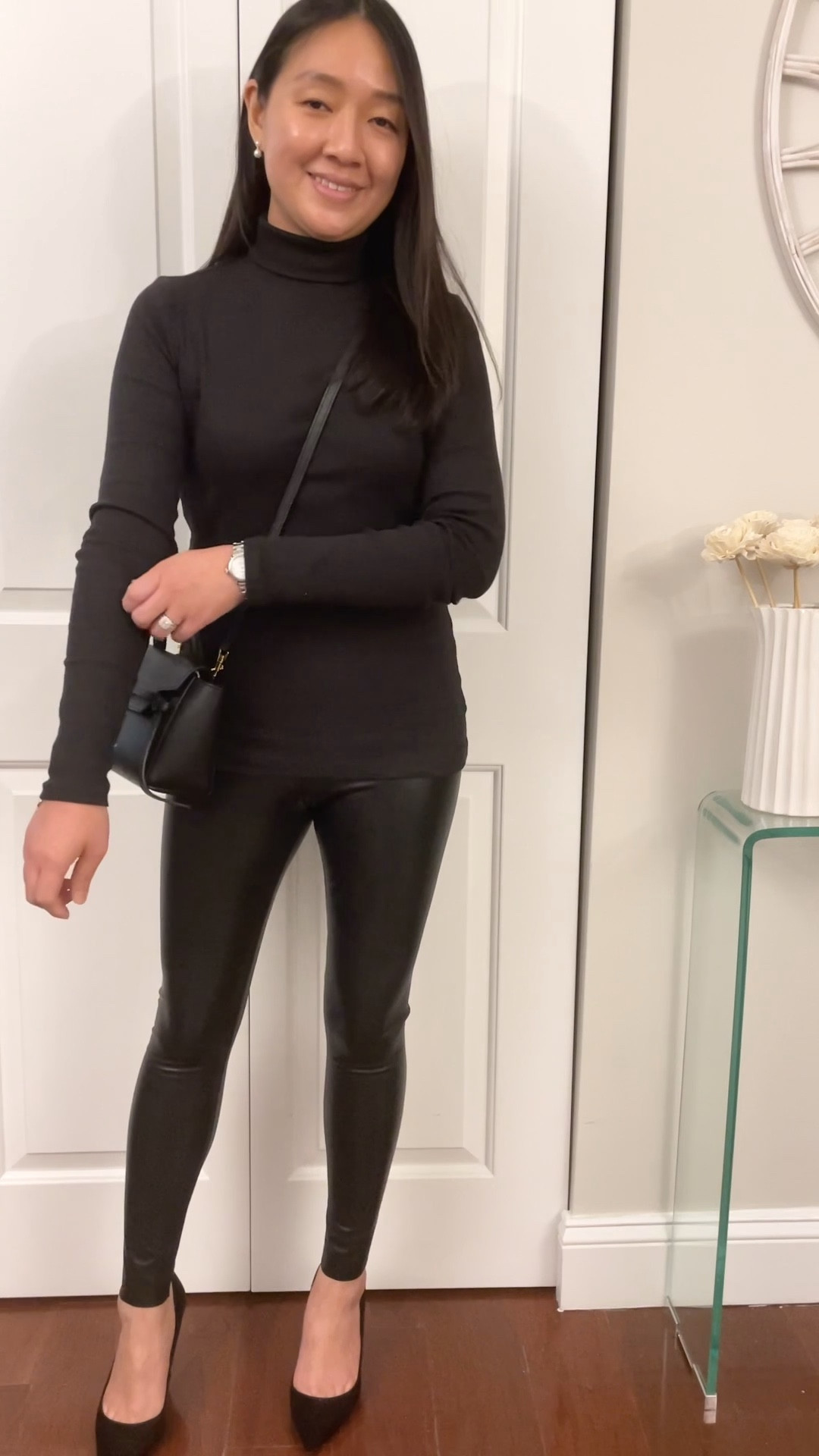 #WalmartPartner #WalmartFashion @walmartfashion 

$18 lightweight turtleneck
I took size M for a relaxed fit

Similar faux leather leggings linked 

#LTKunder100 #LTKunder50