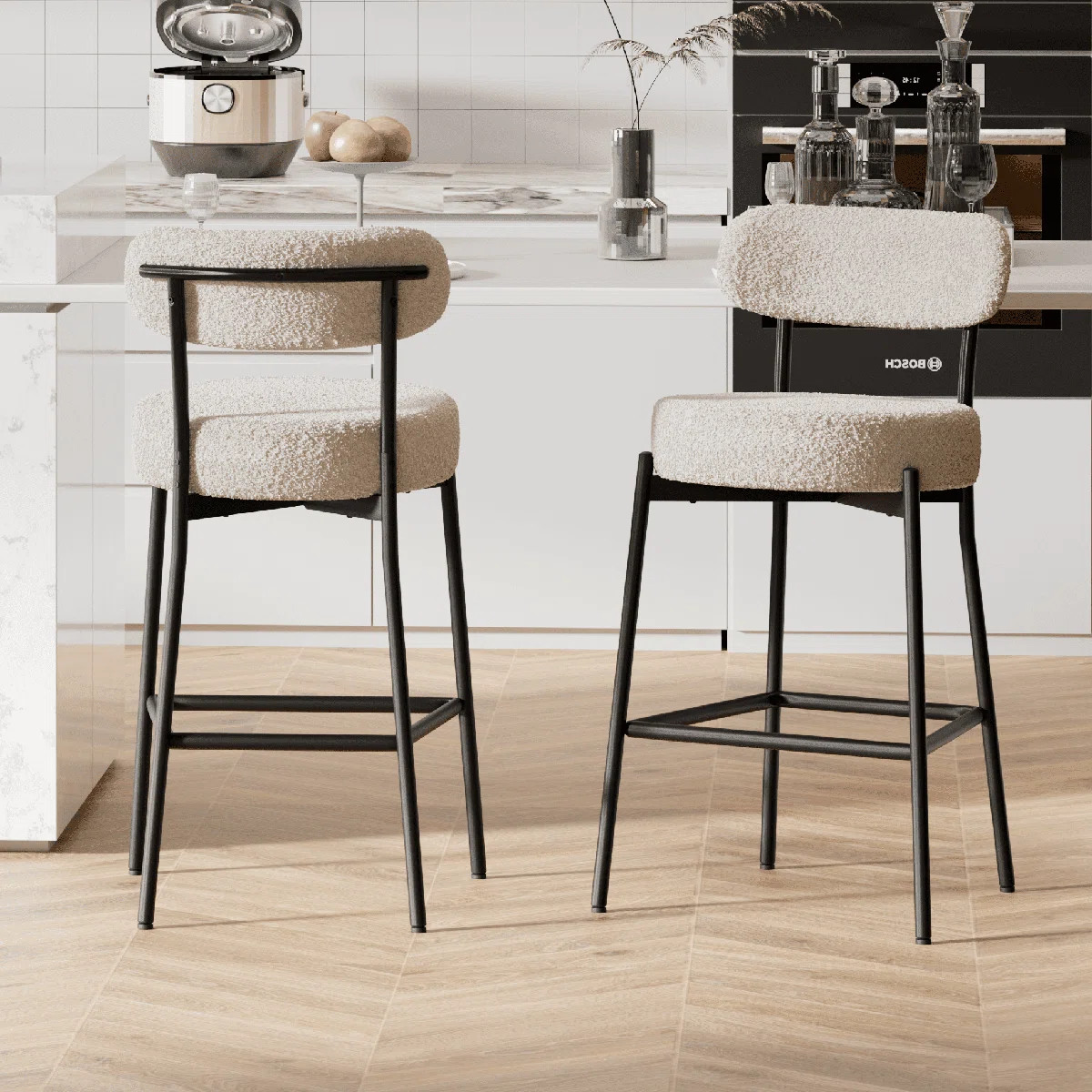 Upholstered Counter Height Bar Stool (Set of 2) | Wayfair North America
