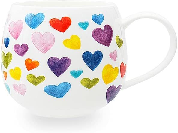 Stonelainy Heart Shaped Mugs for Coffee Cute Ceramic Coffee Mug Heart Shaped Mug Colorful Bone Ch... | Amazon (US)
