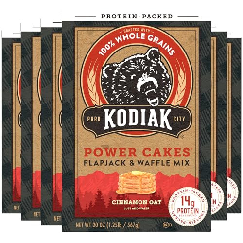 Kodiak Cakes Protein Pancake Power Cakes, Flapjack and Waffle Mix, Cinnamon Oat, 20 Ounce (Pack of 6) (10705599012683) | Amazon (US)