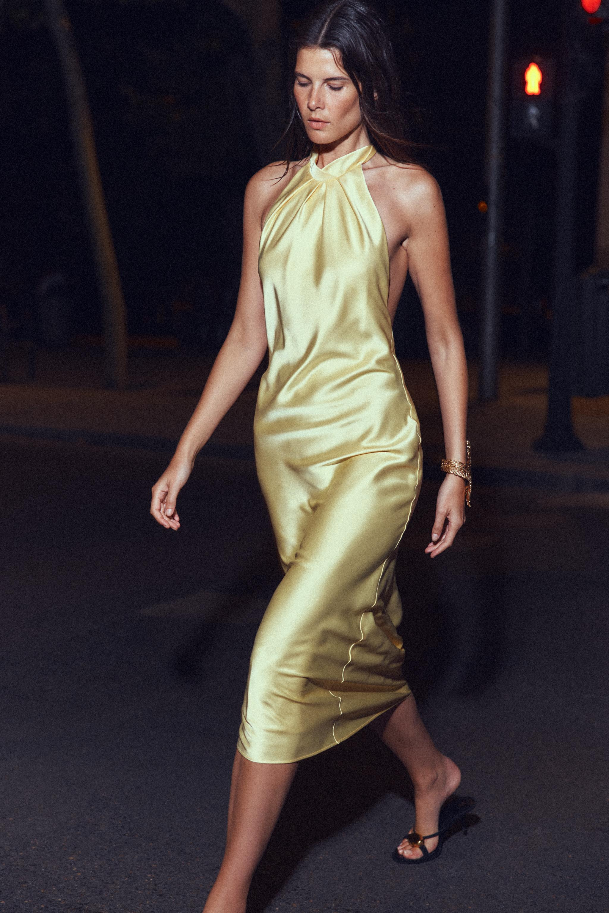 HALTER SATIN EFFECT DRESS | Zara US