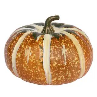 3.75" Green-Brown, Orange & Cream Pumpkin by Ashland® | Michaels Stores