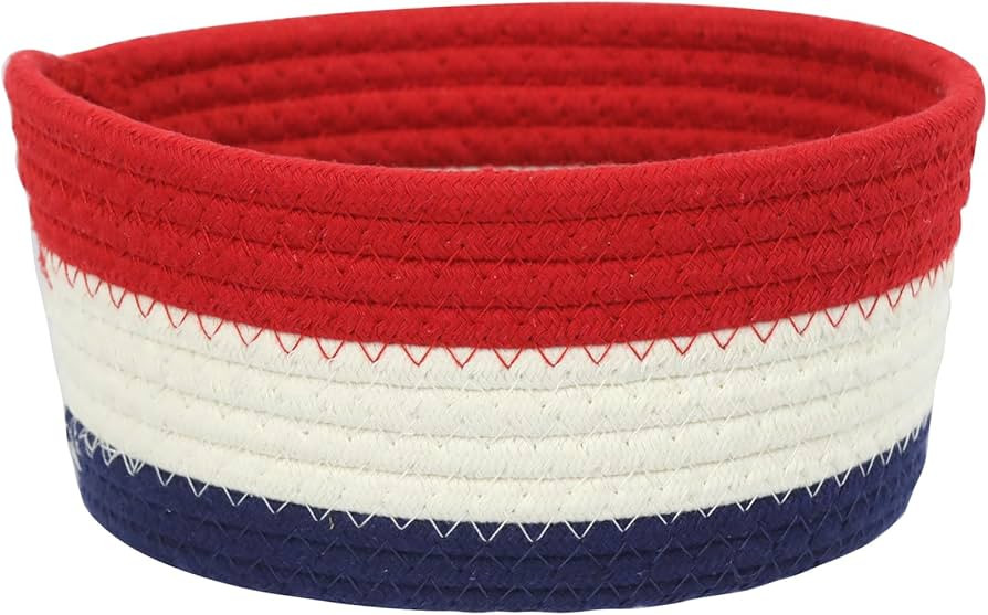 Small Patriotic Striped Rope Basket by Celebrate It™ | Amazon (US)