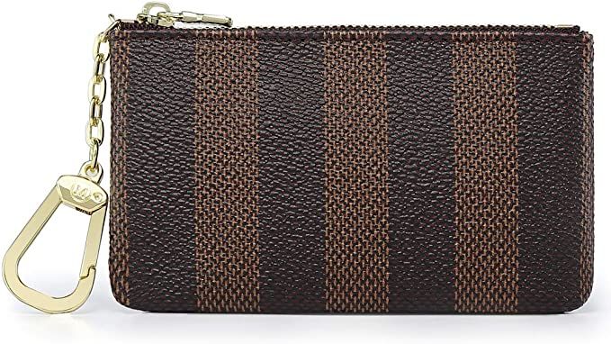 Luxury Zip Key Chain Pouch | Mini Coin Purse Wallet Card Holder with Clasp | for Men Women - Coat... | Amazon (US)