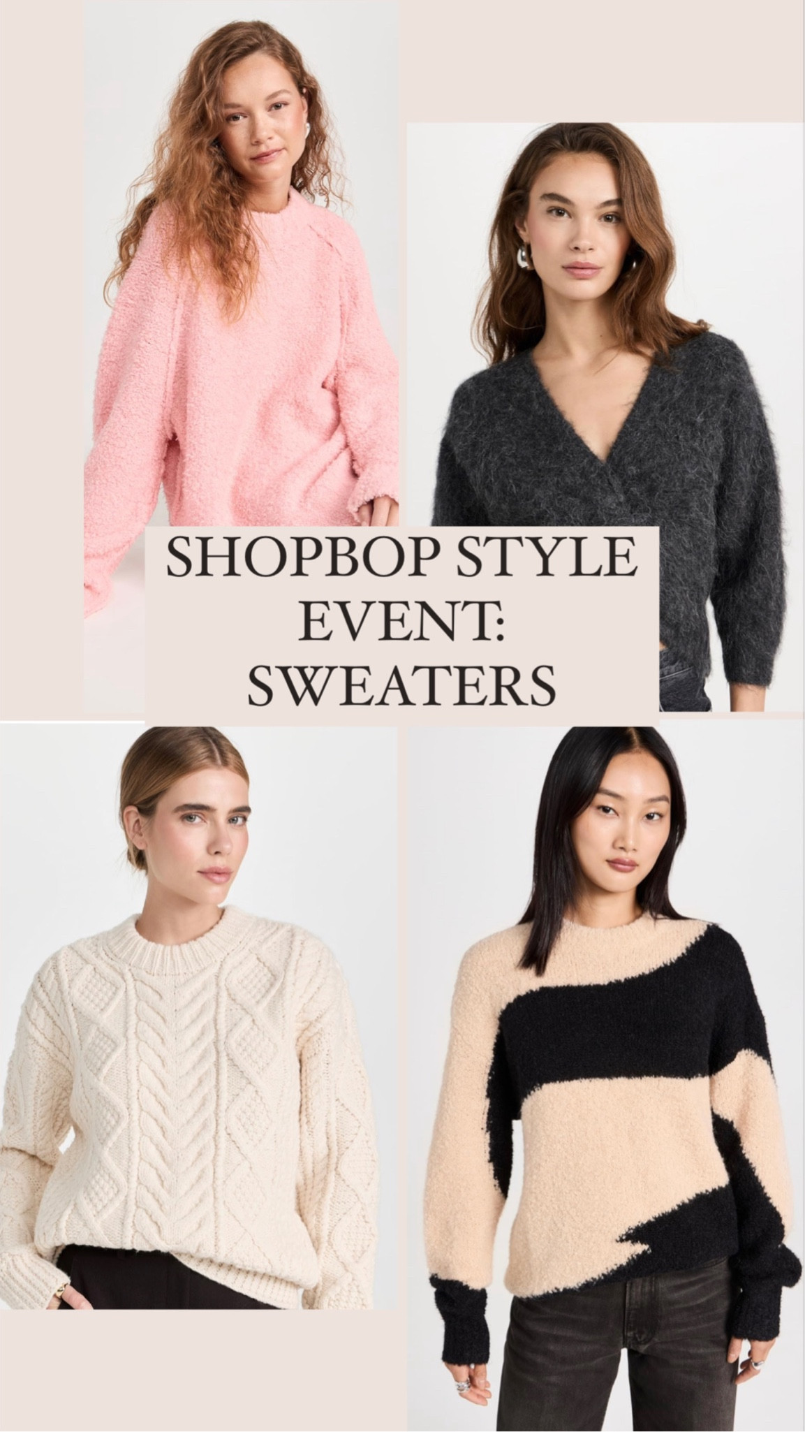 Shopbop Style Event Sweaters
Use Code: STYLE
Fall Sweaters

#LTKSeasonal #LTKstyletip #LTKsalealert