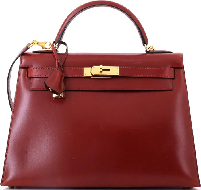 Kelly Handbag Red Box Calf with Gold Hardware 32 | Nordstrom