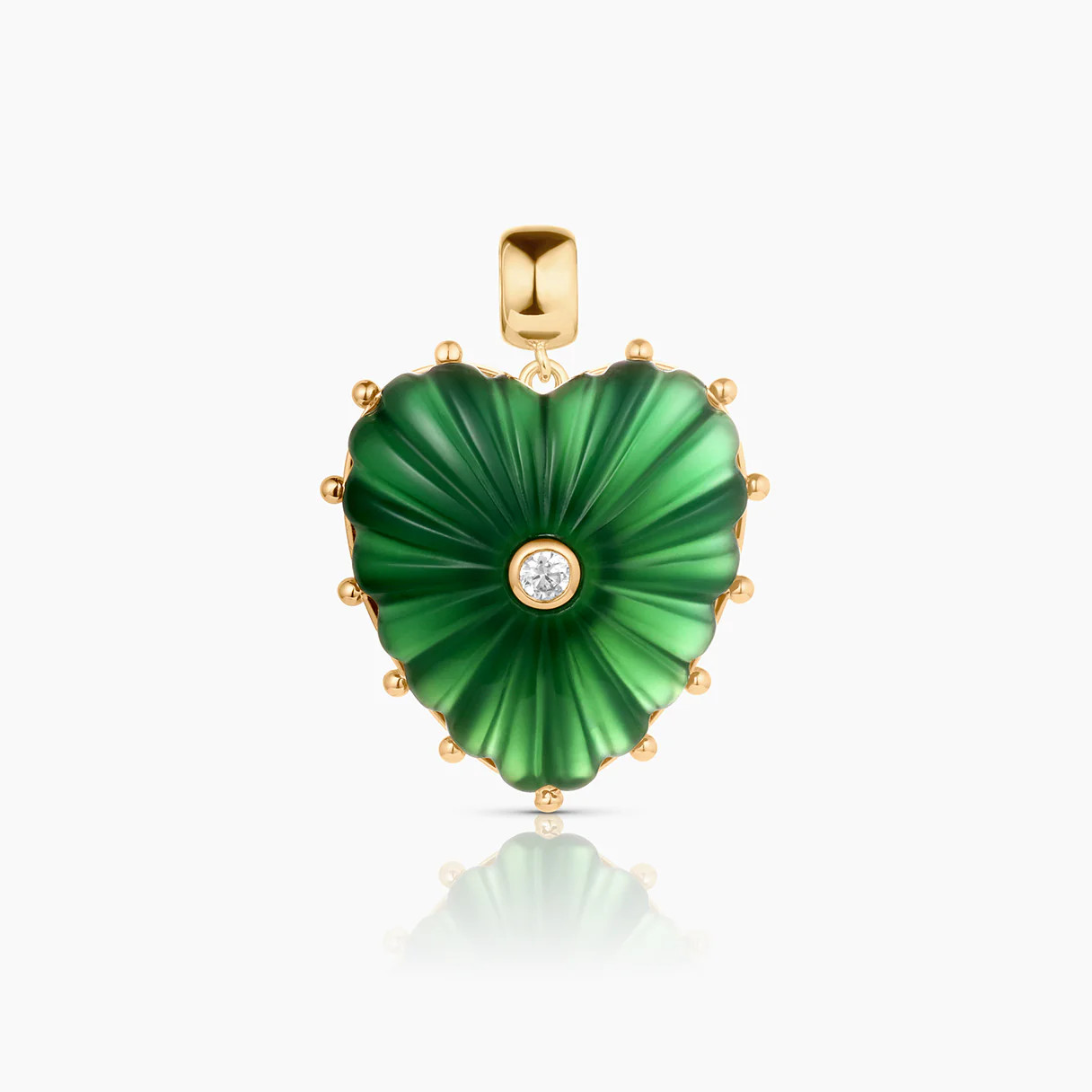 Malene Green Jade Heart Bail | Thatch