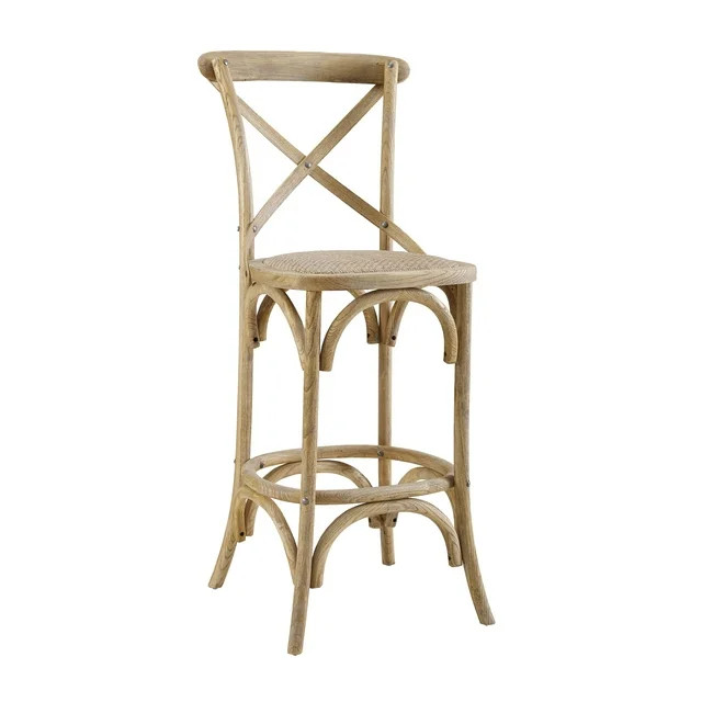Linon Kershaw X-Back Counter Stool, 24.5" Seat Height, Gray Wash Finish | Walmart (US)