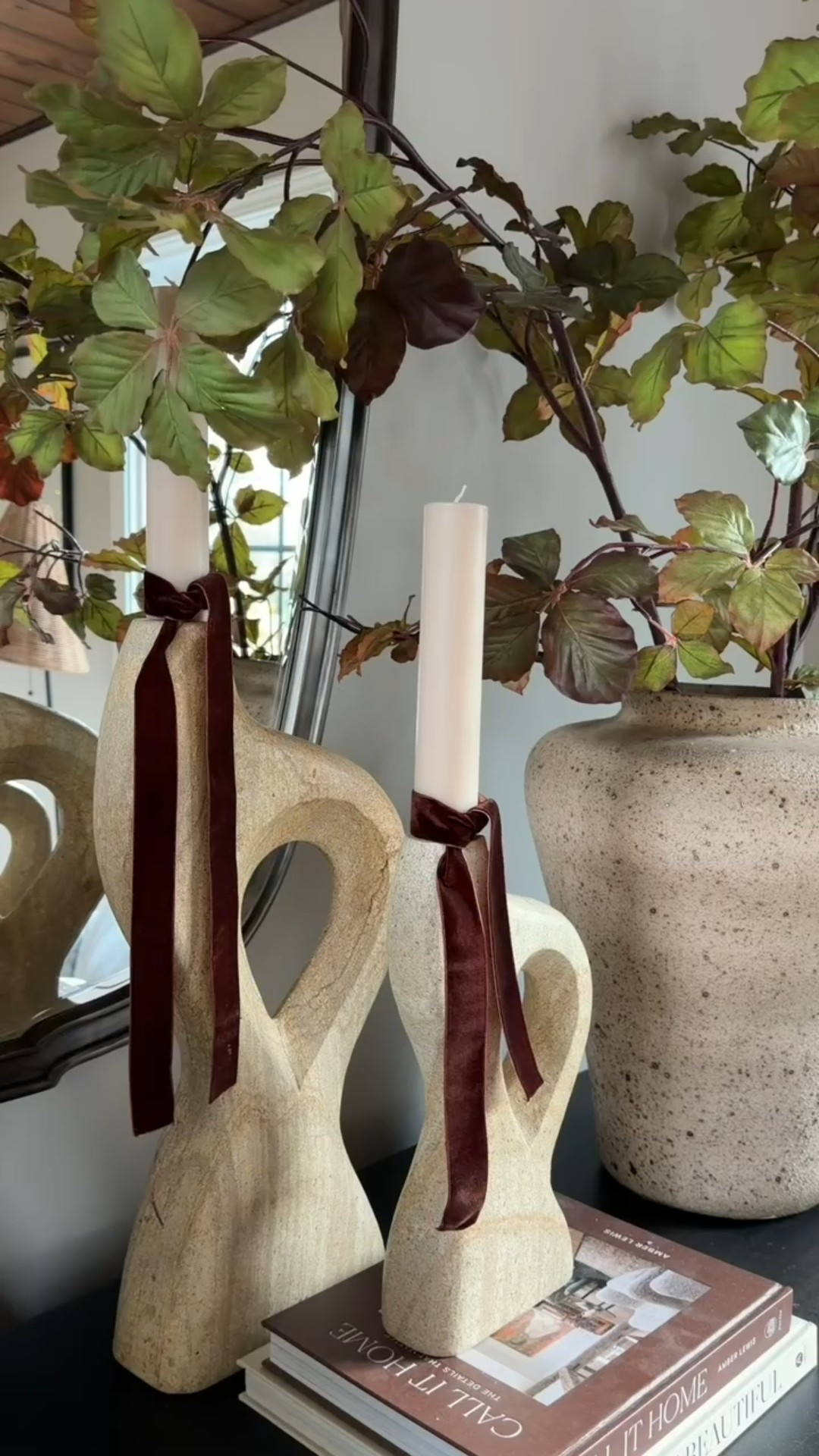 Adding ribbon to existing pieces you have in your home is an easy and beautiful way to add a holiday touch! 

#LTKHoliday #LTKHome #LTKStyleTip