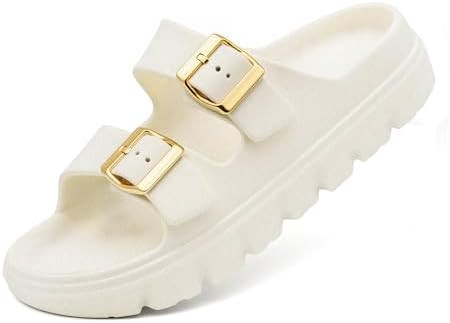 Women's Adjustable Double Strap Orthopedic Sandals - Waterproof High-Resilience EVA Platform Slid... | Amazon (US)