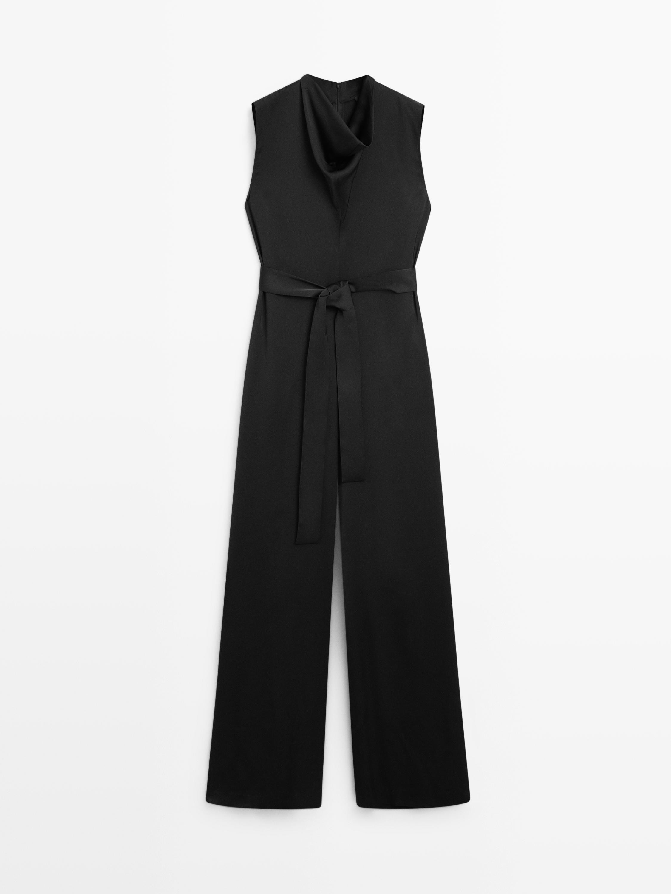 Flowing satin jumpsuit | Massimo Dutti US