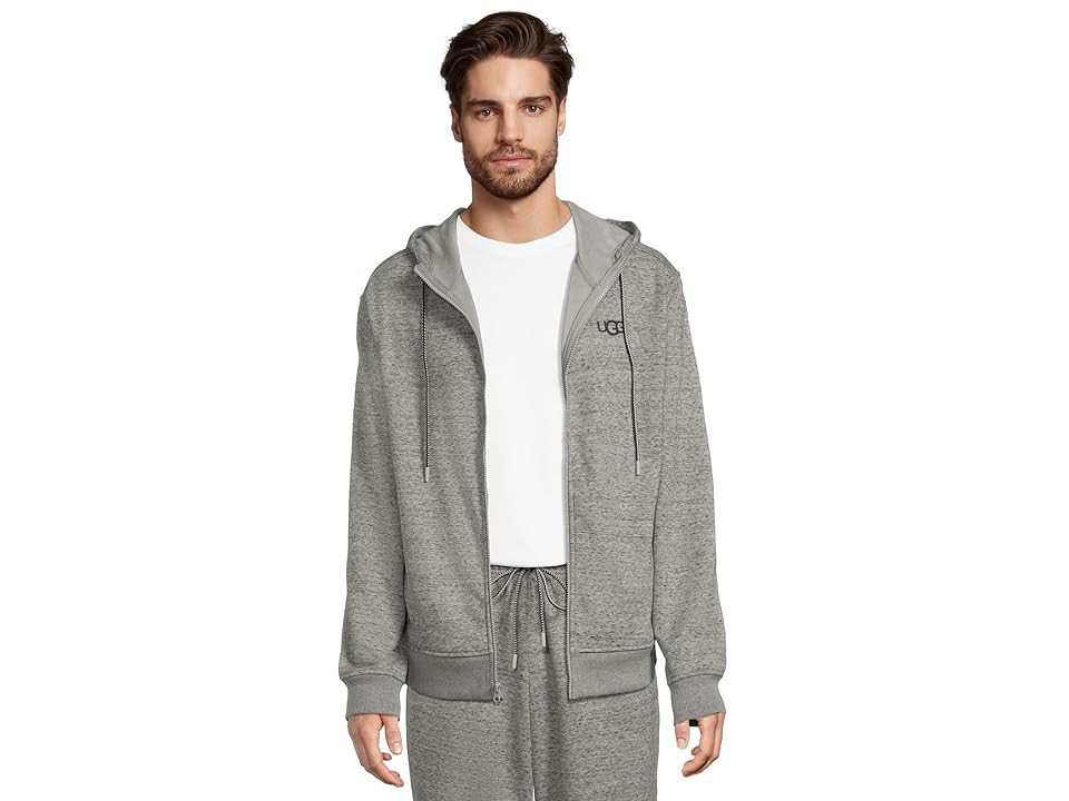 UGG Shiloh Full Zip Hoodie Men's Sweatshirt Grey Heather : LG, Cotton/Polyester | Zappos