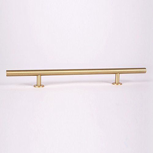 Lew's Hardware [31-114] Solid Brass Cabinet Pull Handle - Round Bar Series - Brushed Brass - (10-1/2 | Amazon (US)