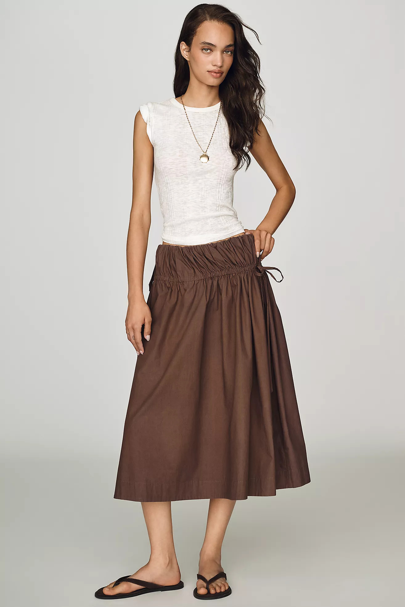 Damson Madder Caspia 100% Cotton Midi Skirt | Anthropologie (US)