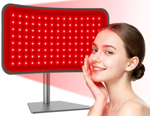 Red Light Therapy for Face Body, 2-in-1 Red Light Panel Device with Belt, 660nm & 850nm Near Infrared Light Therapy Lamp with Remote Control, 5 Adjustable Brightness & Timer for Skin Care (Gray) | Amazon (US)