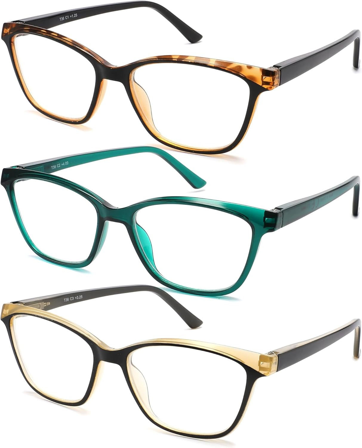 Reading Glasses for Women, 3-Pack Blue Light Computer Eyeglasses, Cat-Eye Fashion Full Frame with... | Amazon (CA)