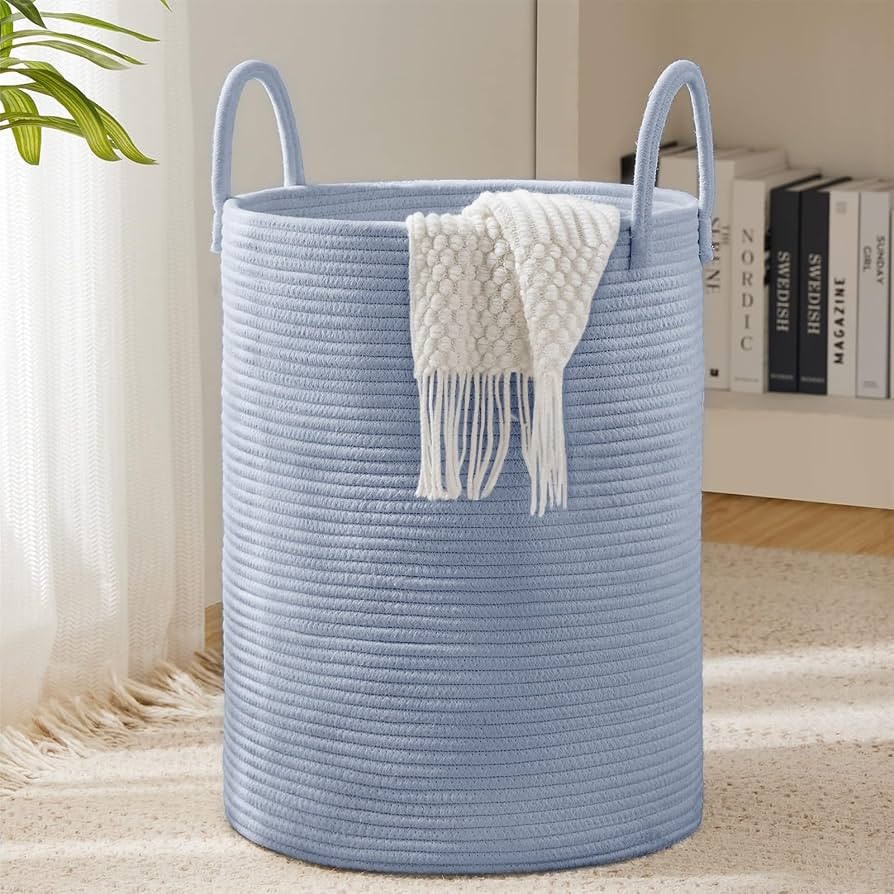YOUDENOVA Laundry Hamper Basket, Woven 58L Tall Laundry Basket for Blanket Organizer- Nursery Ham... | Amazon (US)