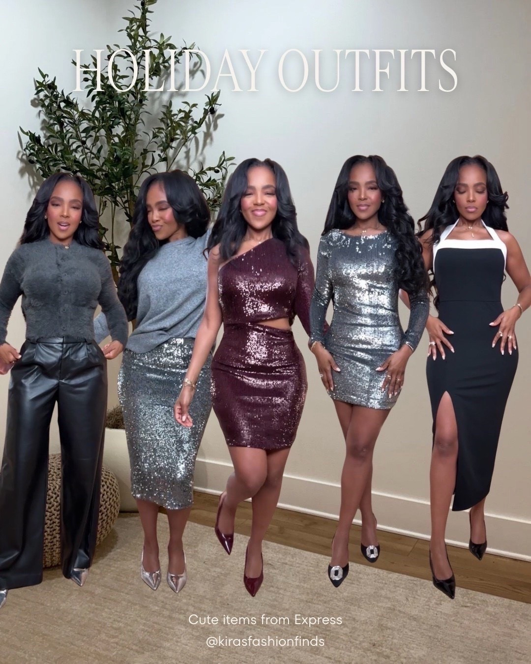 Holiday-ready looks that bring the sparkle without overthinking it featuring @express. From sleek leather pants to sequins and statement silhouettes, these outfits mix glam with confidence for every festive plan on your calendar.

Perfect for holiday parties, cocktail nights, girls’ night out, dinners, and New Year’s celebrations.

📏 Sizing:
All tops & dresses (Small) • Pants (27 Long) • Heels (True to size)
Height — 5’4” | 138 lbs | Bust — 34D | Waist — 27” | Hips — 40”

elevated holiday outfits, sequin party looks, leather pants styling, festive night-out fashion, chic winter event outfits, timeless glam pieces, rewearable holiday style

✨ Everything linked below for easy shopping

Follow me on Instagram and YouTube @kirasfashionfinds

#LTKPetite #LTKHoliday