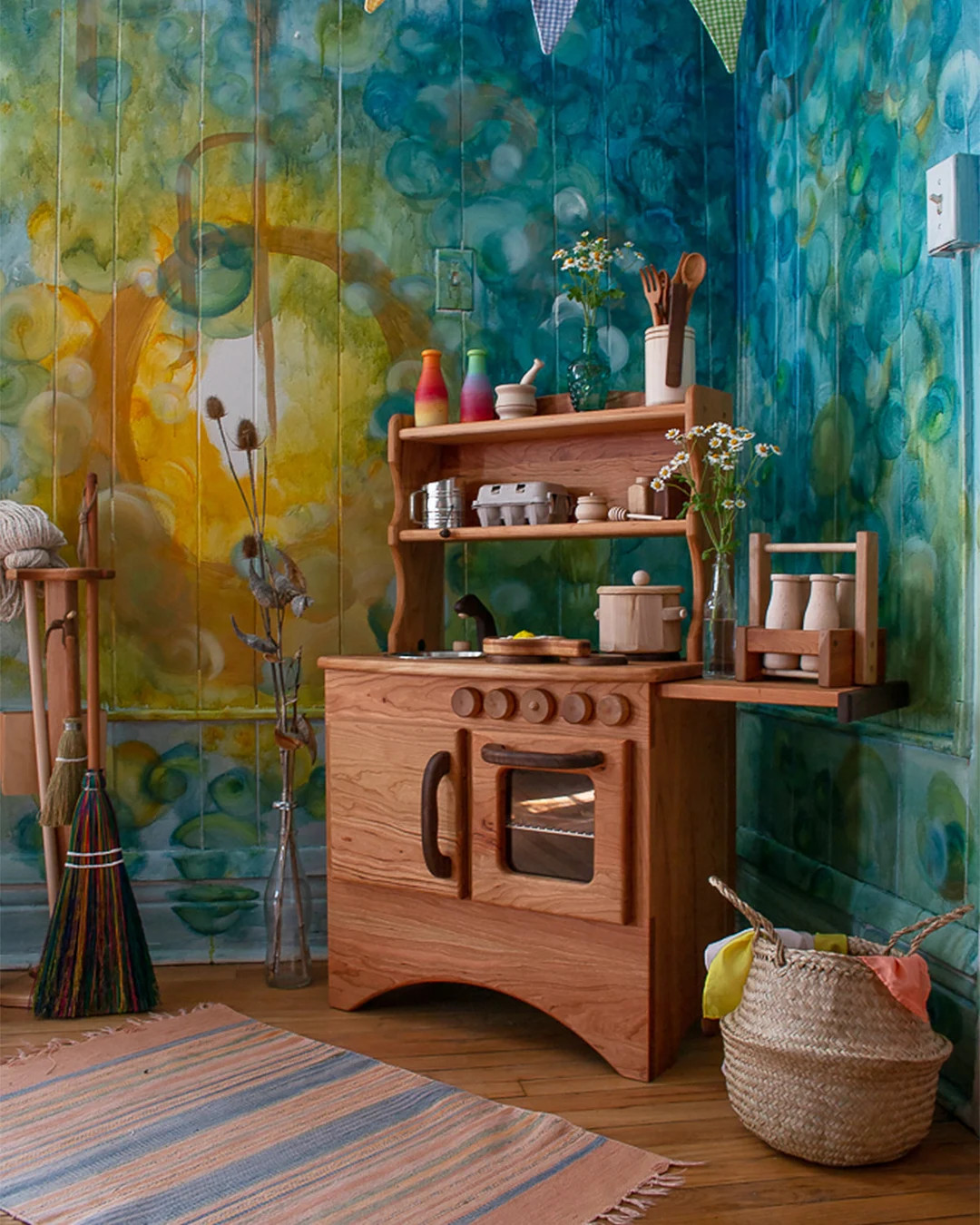 Premium Edition - Cherry Simple Hearth Wood Play Kitchen - Etsy | Etsy (US)