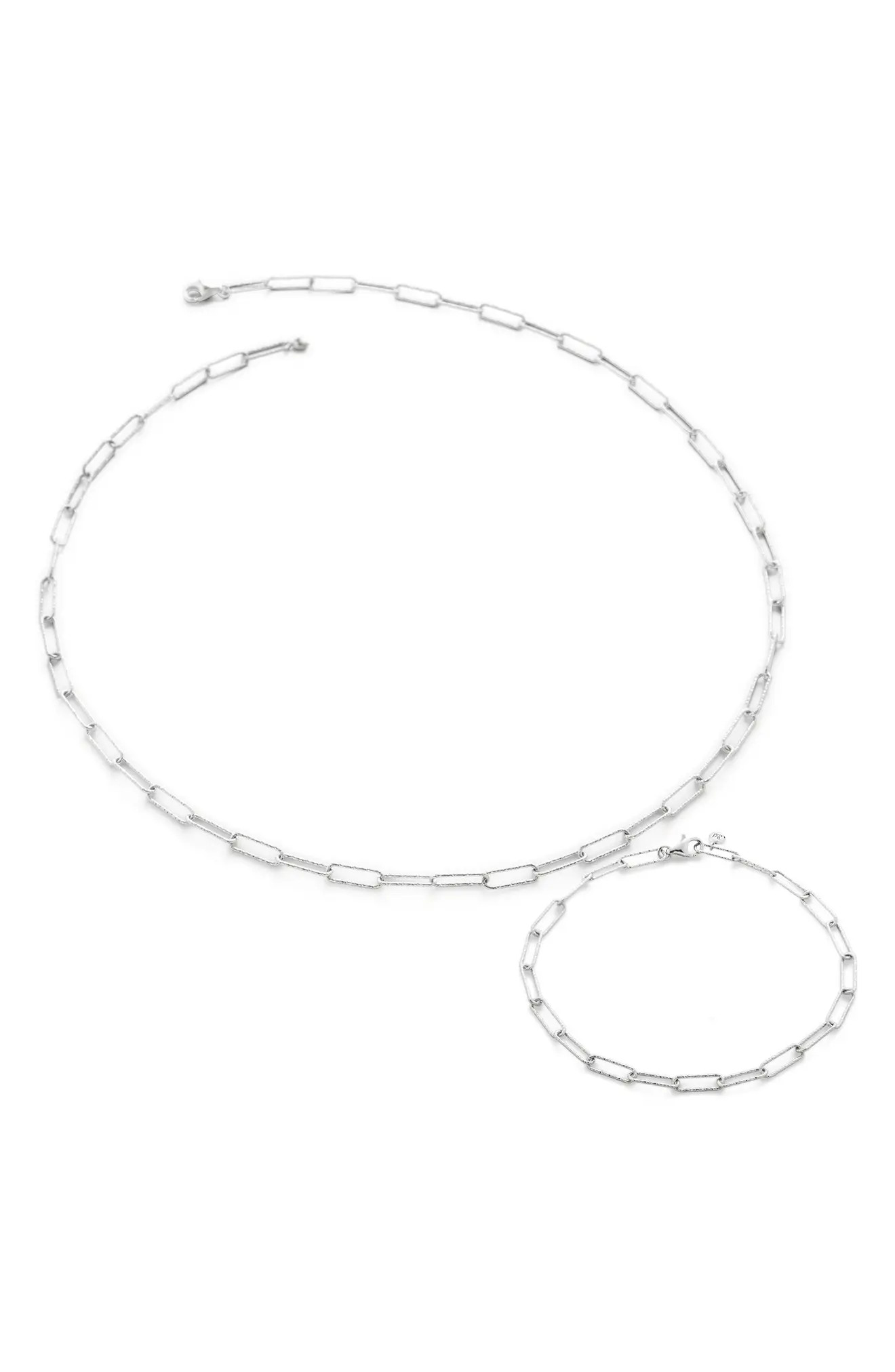 Alta Textured Chain Necklace & Bracelet Set (Online Trunk Show) (Women) | Nordstrom | Nordstrom