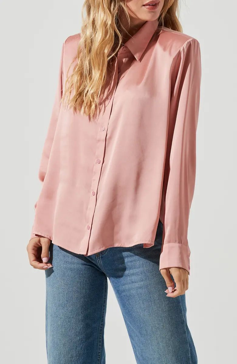 Satin Button-Up Shirt | Nordstrom