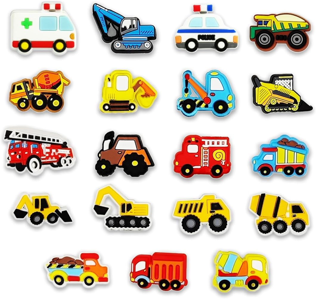 Felvjiaa 19pcs|30pcs Truck Cars Shoe Charms PVC Shoe Jewelry Decoration,Accessories Pins for Boys... | Amazon (US)