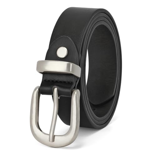 JASGOOD Women's Leather Belt for Jeans Pants, Fashion Ladies Belt for Dresses with Gold Buckle | Amazon (US)
