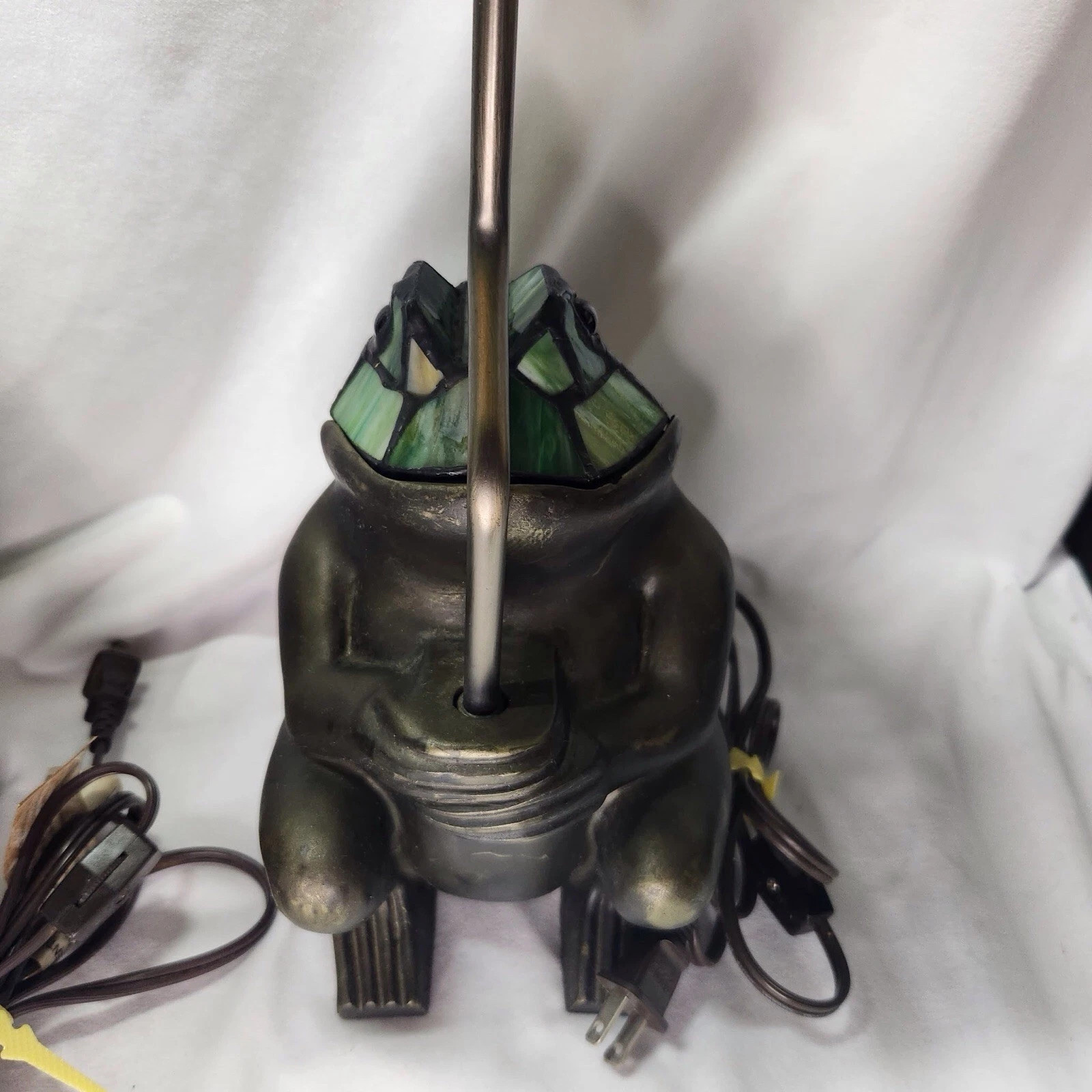 Set of Vintage 21" Stained Glass Frog Umbrella Lamp Art Glass Night Light Accent | eBay US