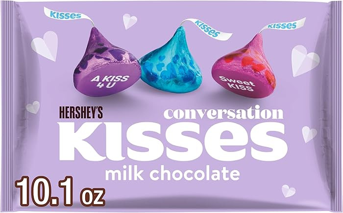 HERSHEY'S KISSES Milk Chocolate, Valentine's Candy Bag, 10.1 oz | Amazon (US)