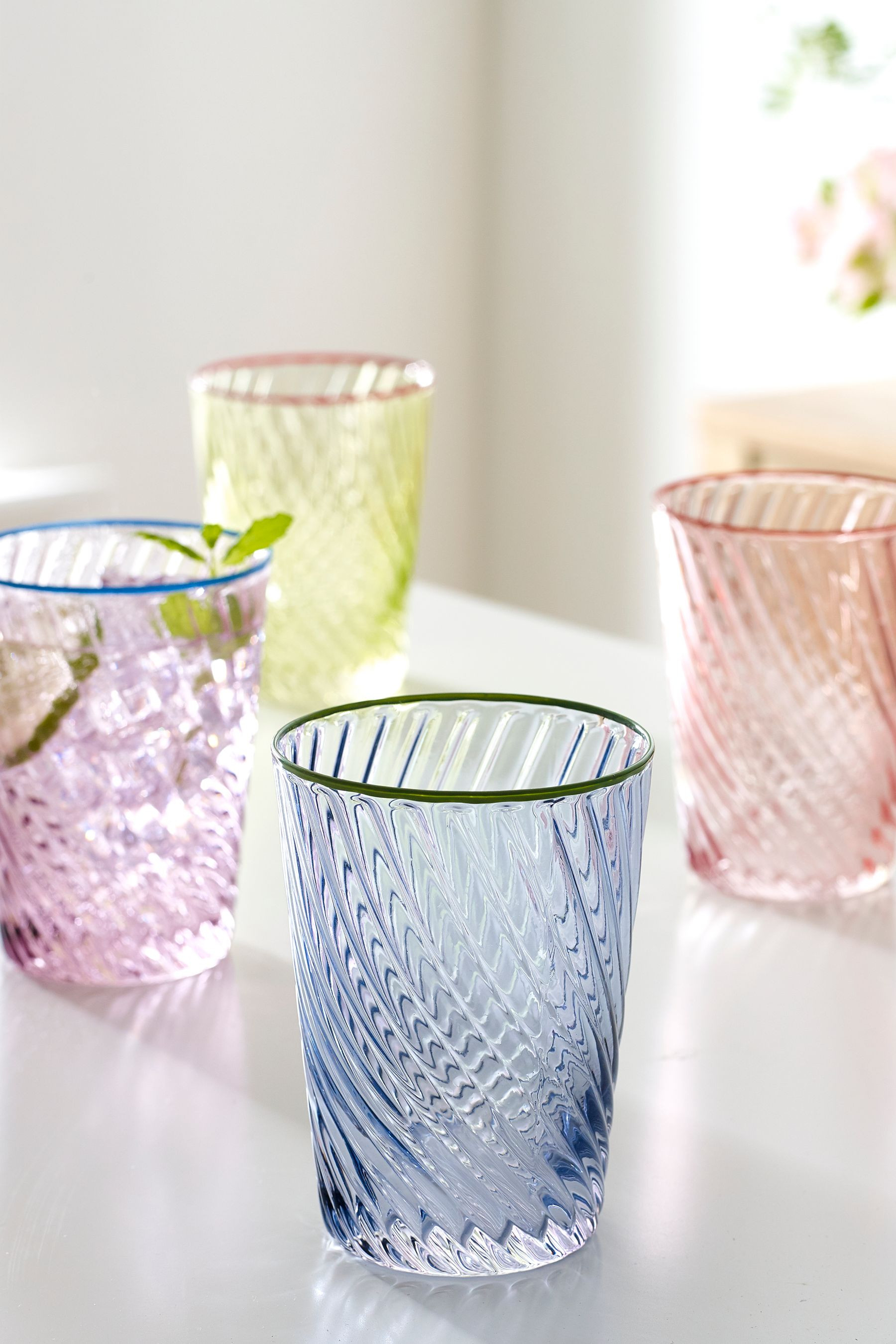 Nina Campbell Set of 4 Embossed Tumbler Glasses | Lipsy