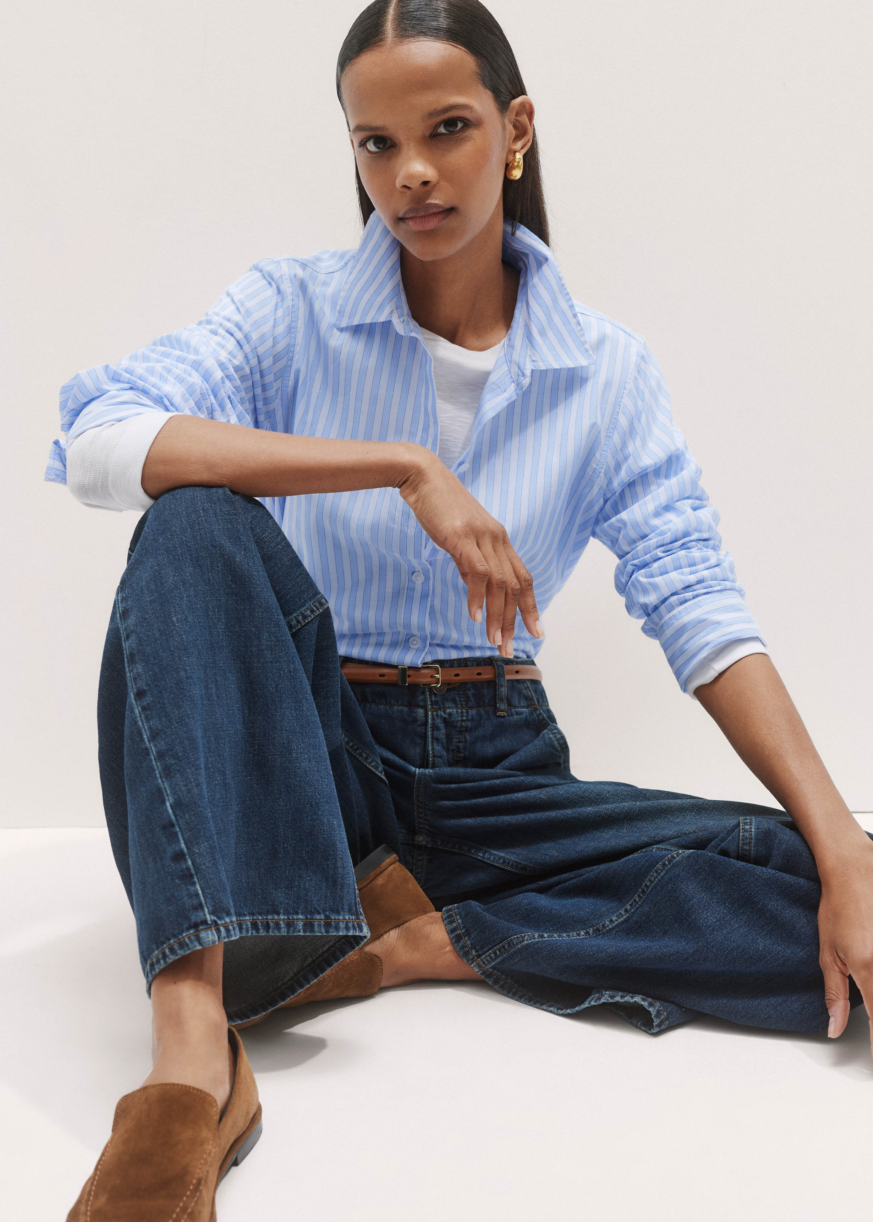 Cotton Stripe Forever Shirt Cotton Poplin Shirting | ME+EM Global (Excluding US)