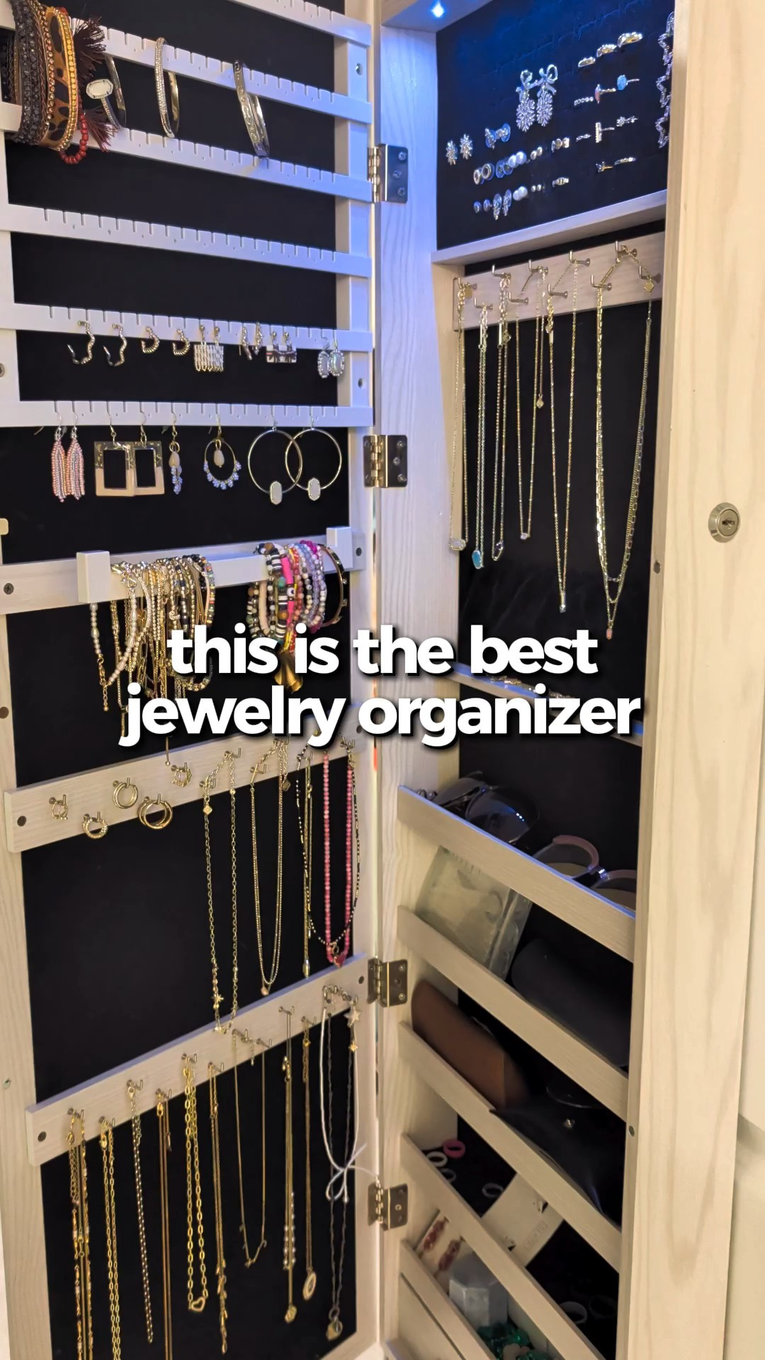 This over door hanging jewelry organizer is a life saver! Organize all of your jewelry in one place. Earrings, necklaces, bracelets, rings, sunglasses and more. Kendra Scott, Bauble Bar, Amazon jewelry.

#LTKHome #LTKFindsUnder100 #LTKdayinmylife