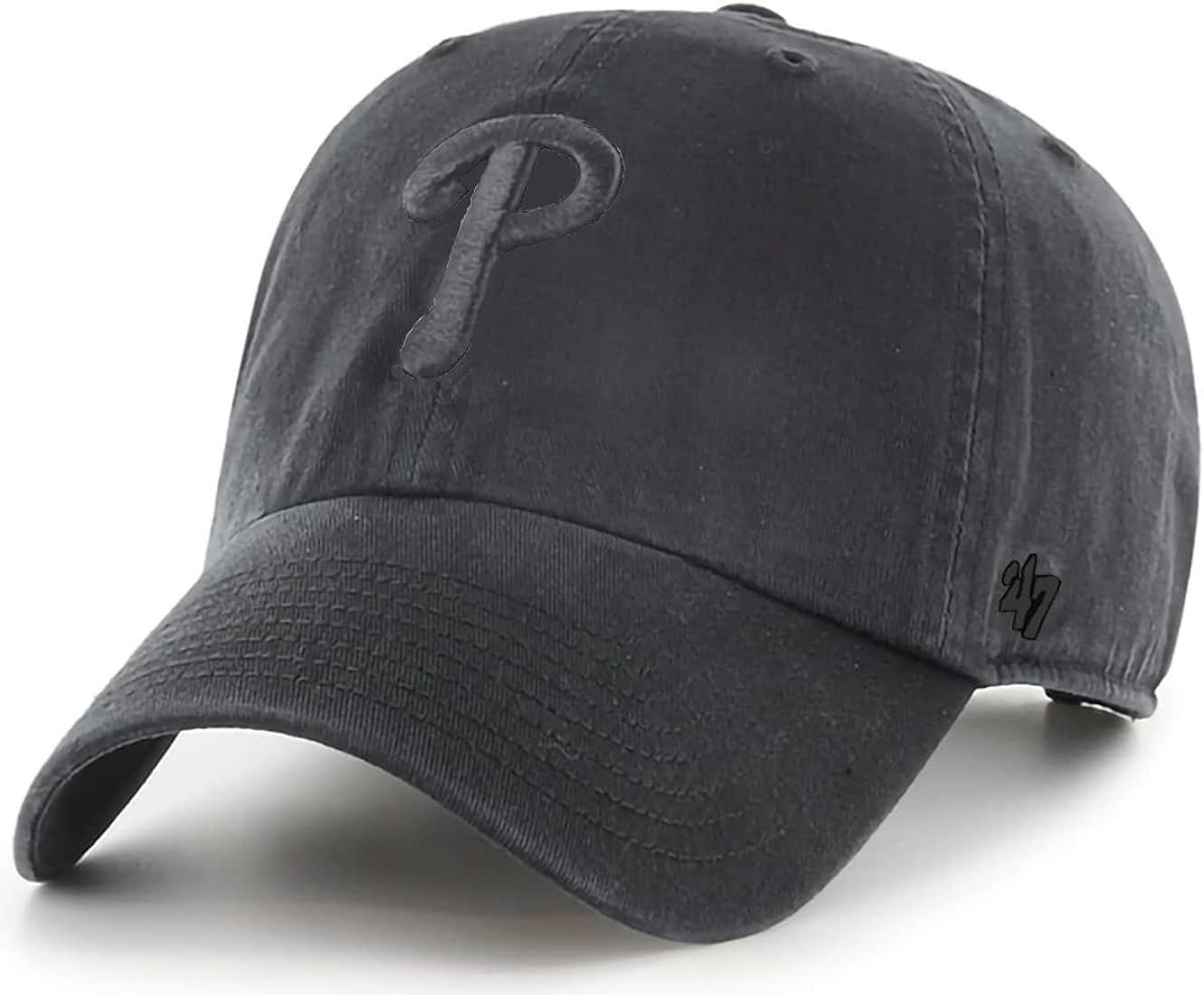 47 MLB Black/Black Clean Up Adjustable Hat Cap, Adult One Size (Philadelphia Phillies) | Amazon (US)