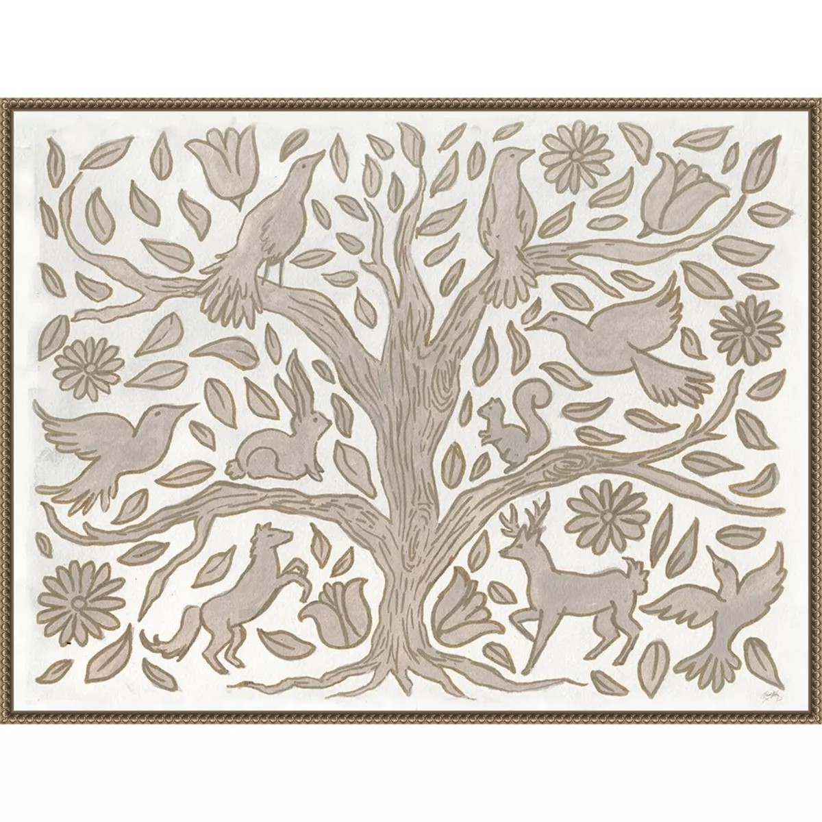 Amanti Art Animal Tree by Elizabeth Medley Canvas Wall Art Print Framed 30 x 23-in. | Target