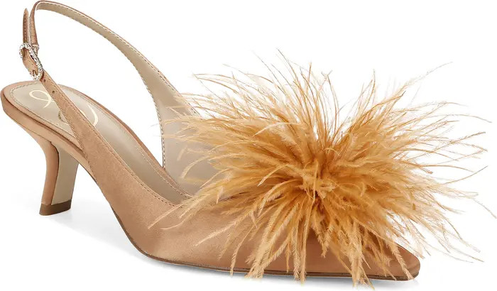 Bianka Feather Slingback Pump (Women) | Nordstrom