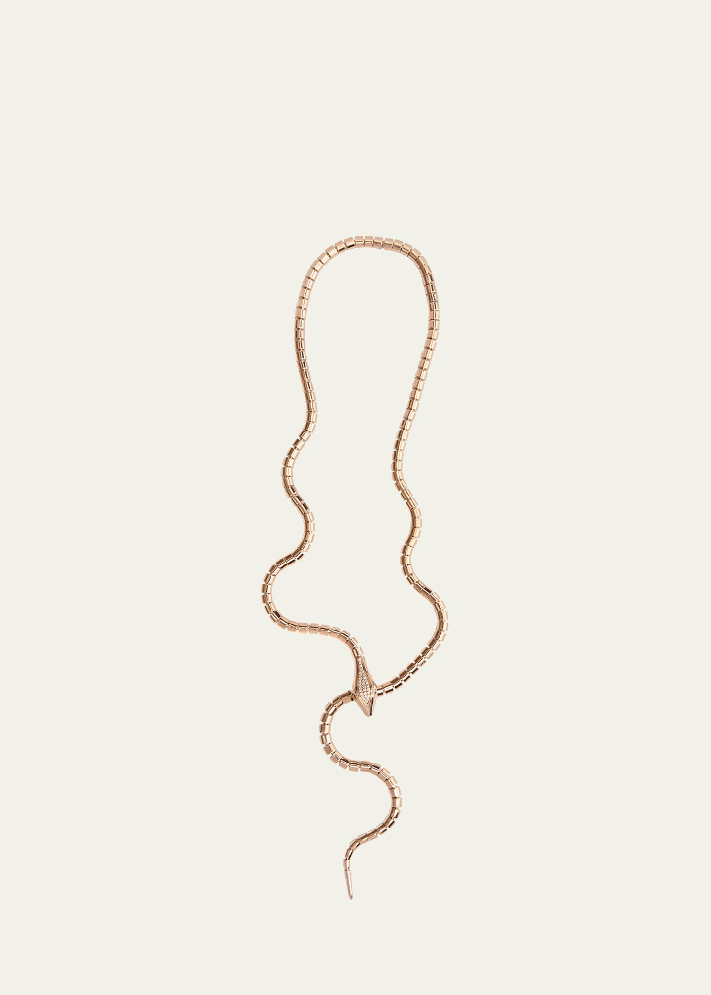 Sidney Garber 18K Yellow Gold Wrap Around Snake Lariat Necklace with Diamonds, 0.34 tcw, 24"L | Bergdorf Goodman