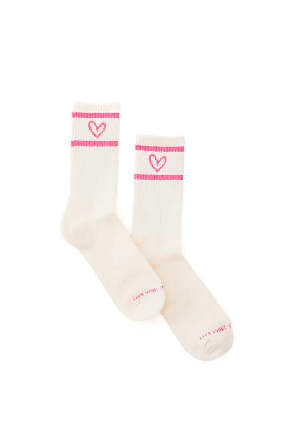 Live What You Love: Cozy Creme Socks With Hearts | House of Shan