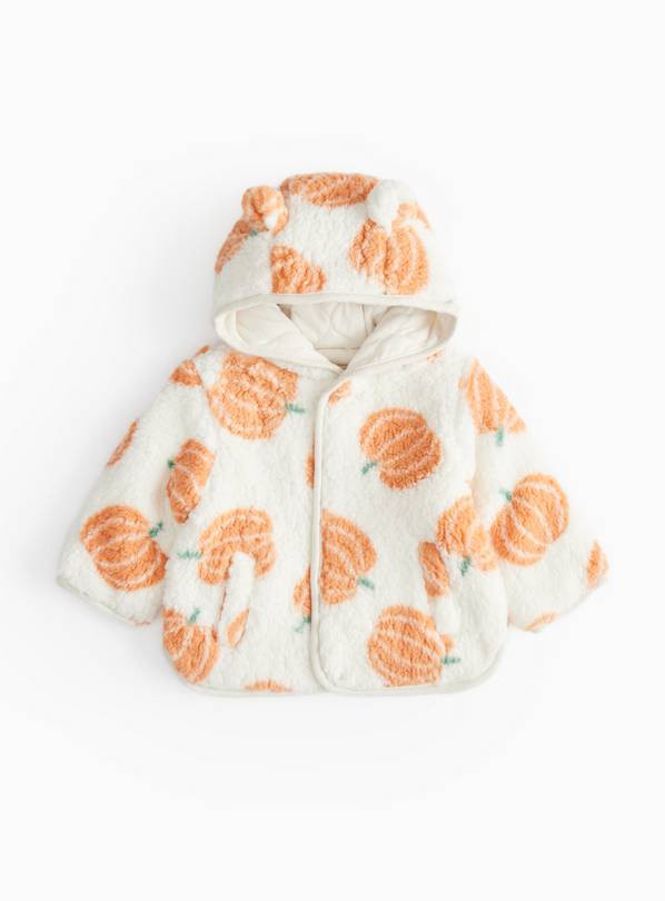 Halloween Pumpkin Print Borg Fleece Jacket 18-24 months | Tu Clothing