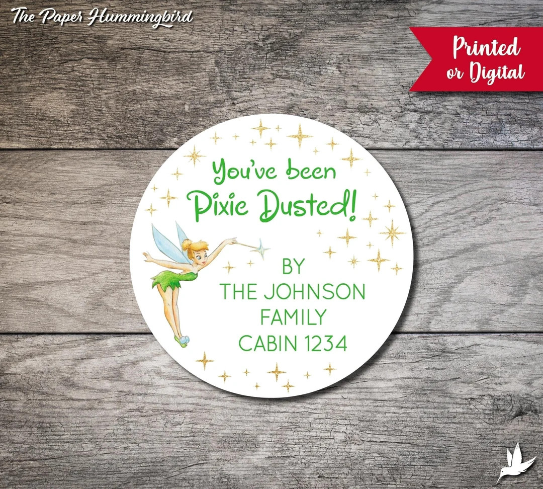 You've Been Pixie Dusted Sticker, Tinker Bell Circle Labels, Disney Wedding, Personalized Fairy S... | Etsy (US)