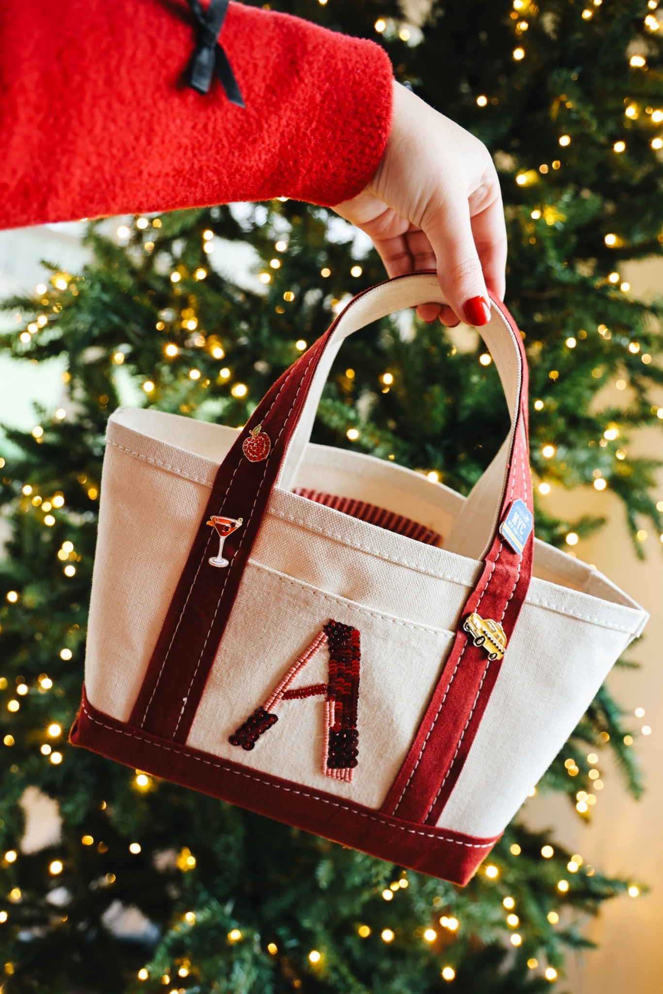The cutest canvas tote and makes a great gift! Added some fun brooches too 🎁