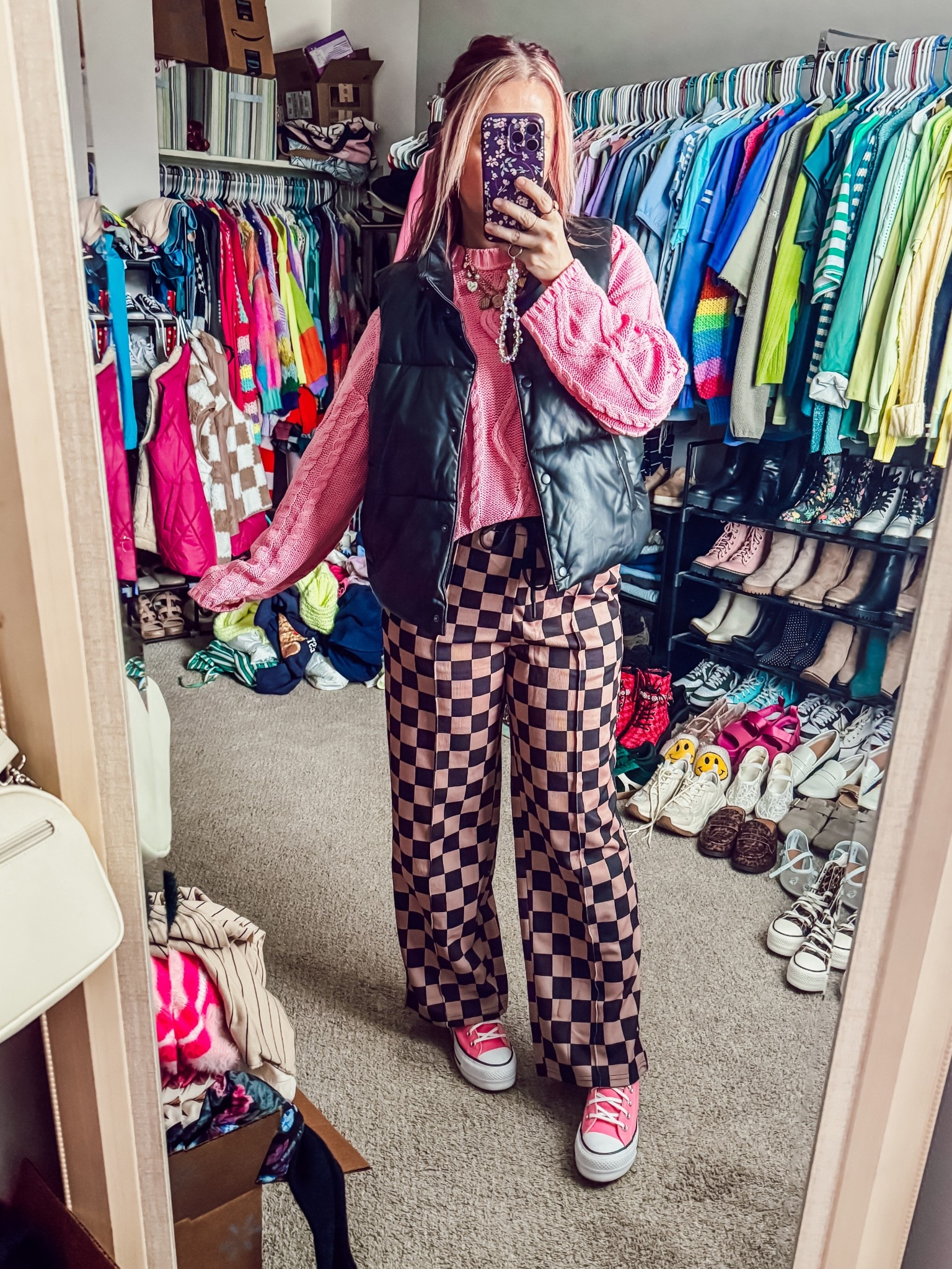 Today’s ootd 
Sweater - medium - target 
Vest - medium - old navy 
Pants - medium - Amazon
Shoes - converse 
Necklaces - urban outfitters 

#LTKFindsUnder50 #LTKootd #LTKSeasonal