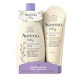 Aveeno Baby Calming Comfort Bath & Lotion Set, Night time Baby Skin Care Products with Natural Oat E | Amazon (US)